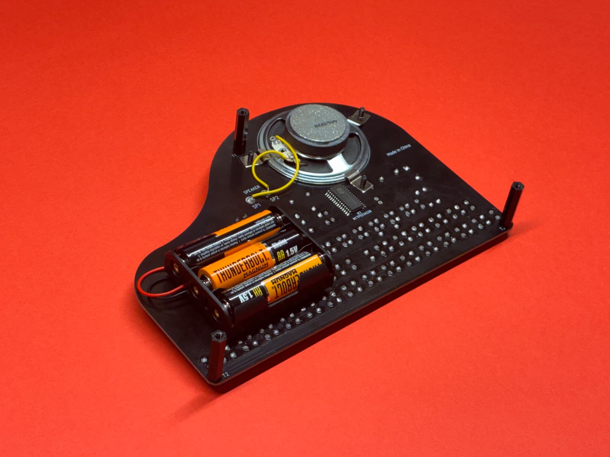 Makers soldering electronics together at a workshop table